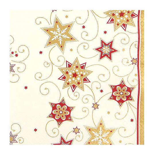 Cocktail Paper Napkins 25cm, Stars & Swirls Gold *ETA Nov